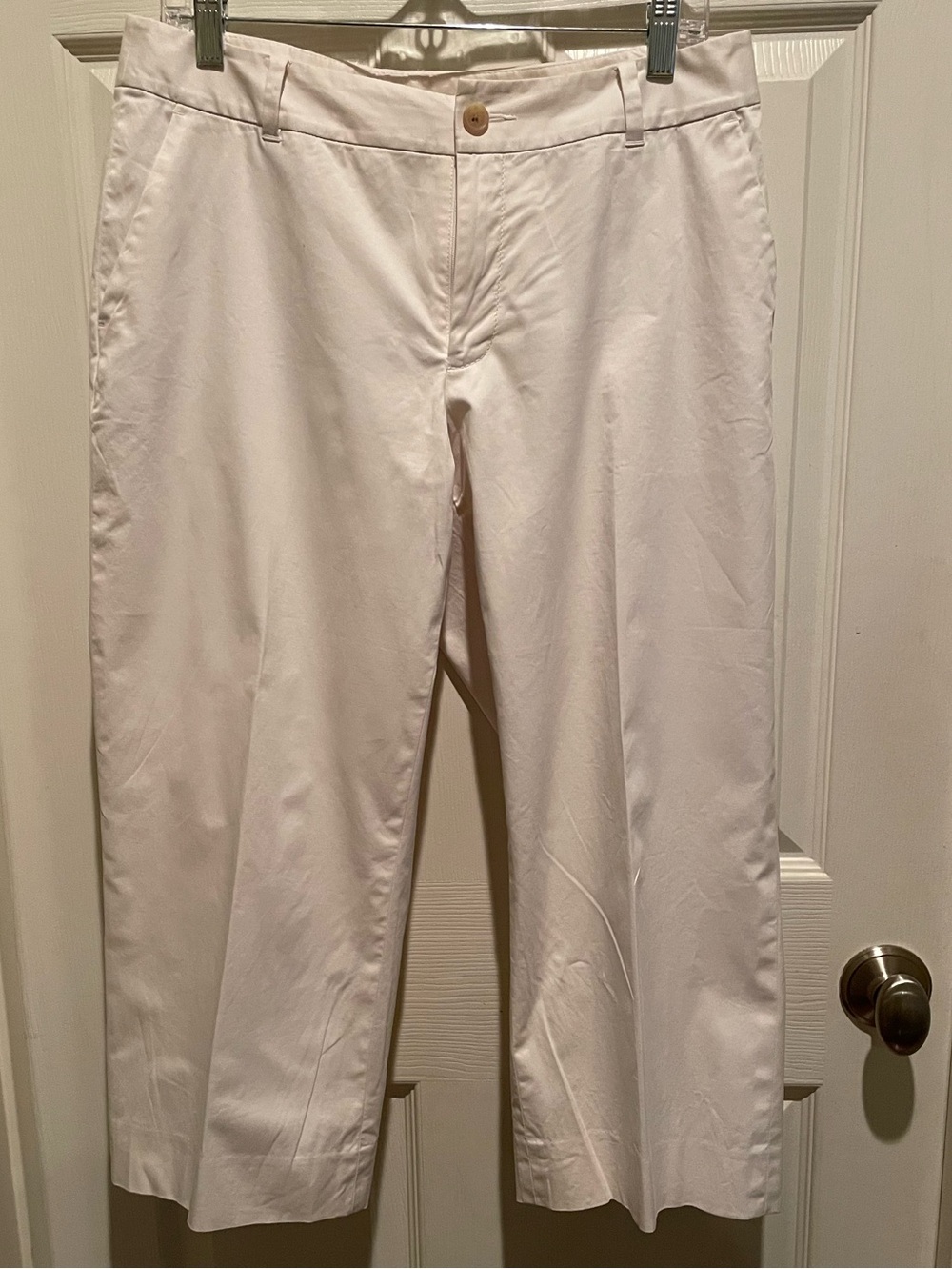 Women’s Banana Republic Cropped Ankle Pants in White;sz 10 good condition